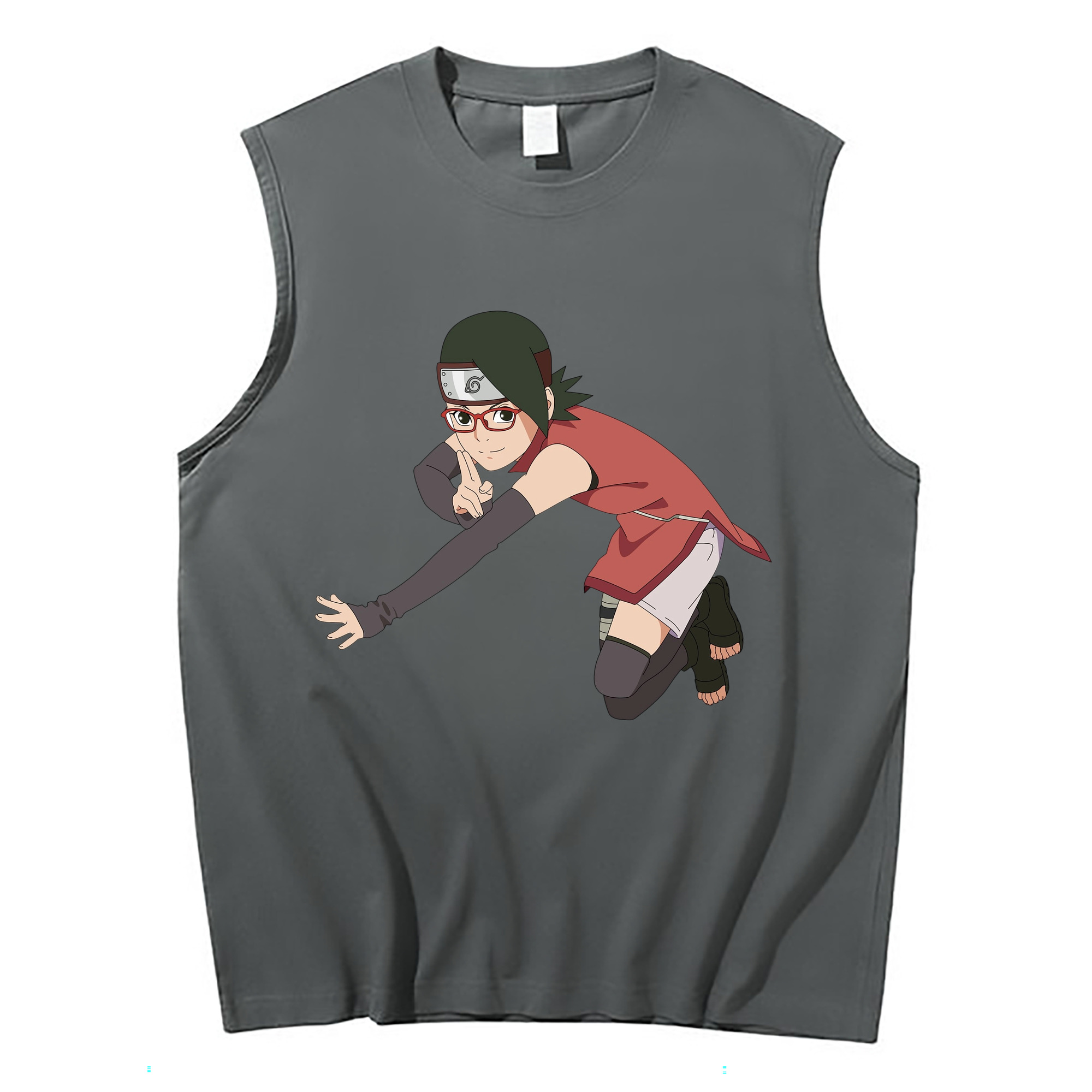 （画像用） NARUTO -ナルト- うちは サラダ Uchiha Sarada コットン100％タンクトップ（フロントプリント）